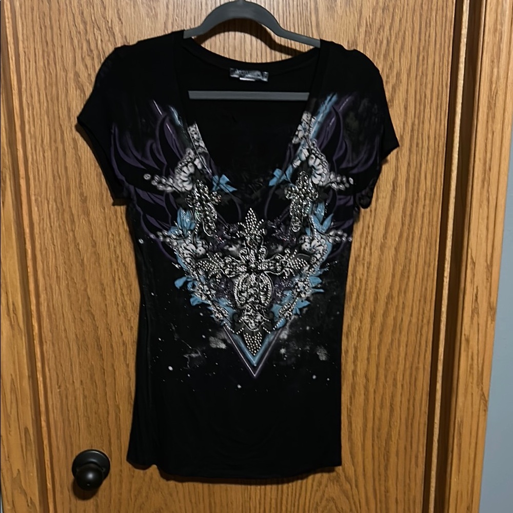 Black Graphic Women's Top